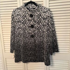 JM Collection Ombré Monochrome Swirl Jacket